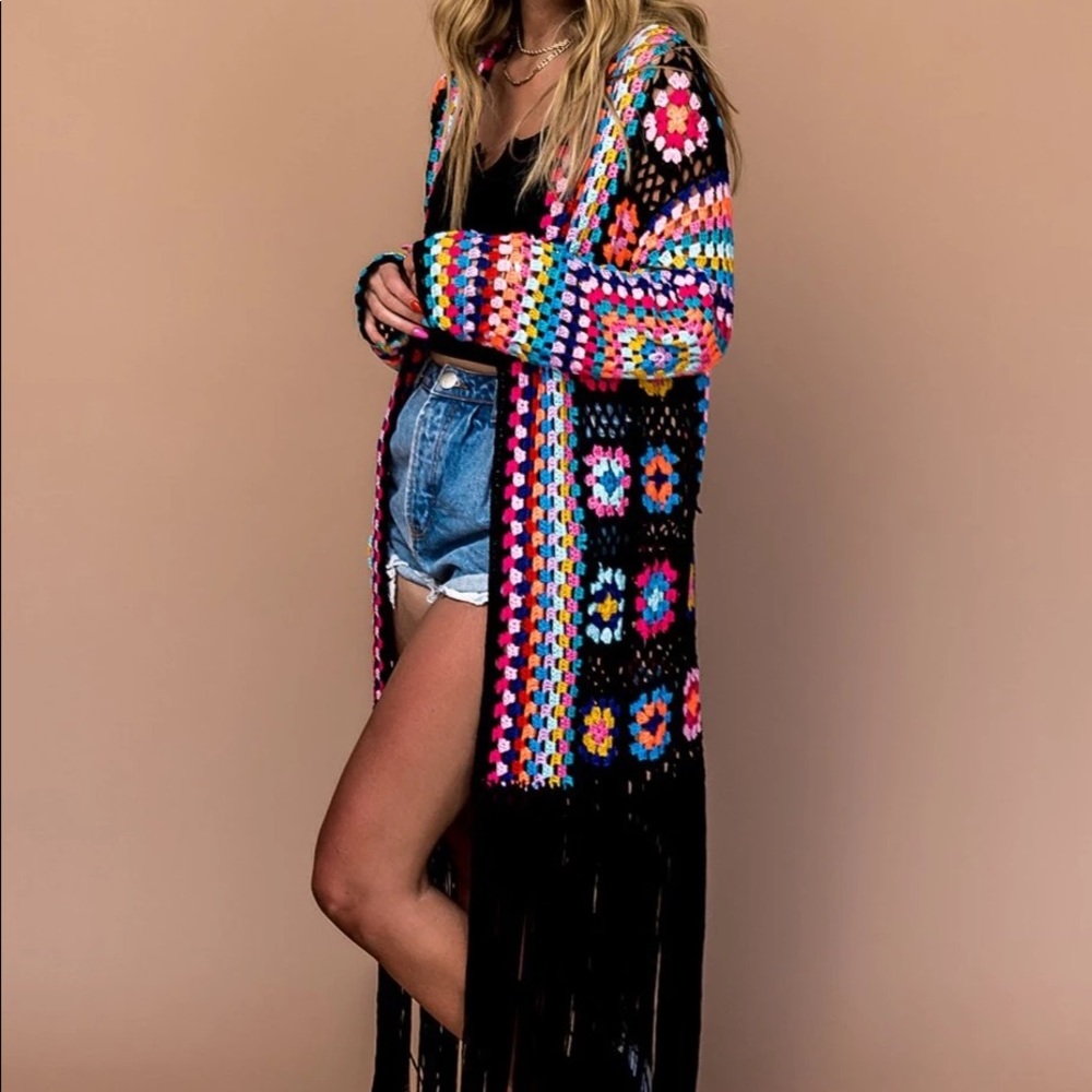 Crochet Fringe Cardigan - Picture 6 of 6
